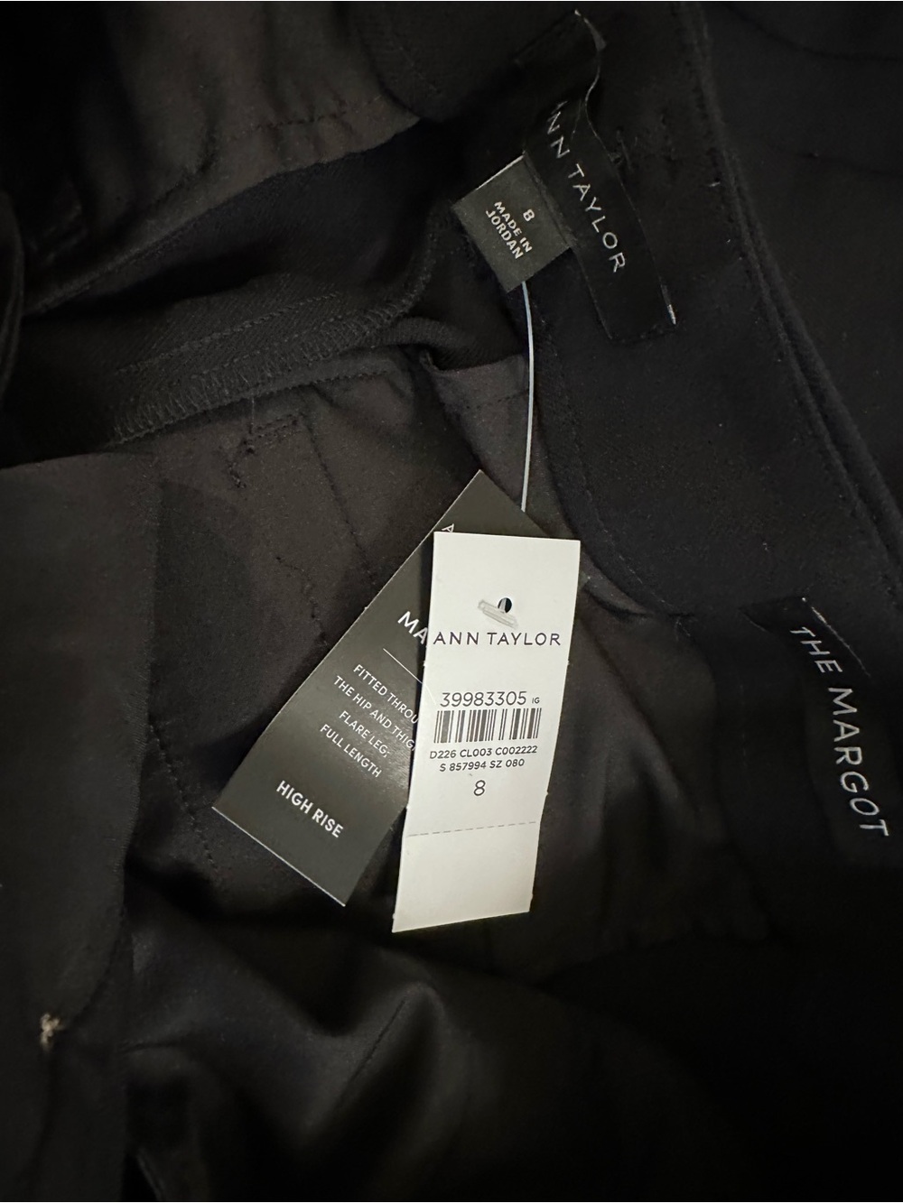 Ann Taylor Margot Black High-Rise Tailored Pants